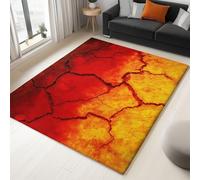 Générique Tapis De Salon 100 x 160 cm, Tapis Lavables Abstrait Fissures De Lave avec Dos Antidérapant, Doux et Facile d'entretien, pour Cuisine Salle à Manger Bureau et Chambre Photographie De Nature