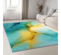 Générique Tapis De Salon 100 x 160 cm, Tapis Lavables Marbre Fluide Vitrail avec Dos Antidérapant, Doux et Facile d'entretien, pour Cuisine Salle à Manger Bureau et Chambre Art Abstrait