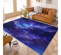 Générique Tapis de Salon 140x200 cm Lavable Antidérapant Poils Ras Moquette Chambre ThèMe du Ciel Fantastique Grand Tapis Douce Intérieur pour Chambre d'enfant ou Adulte, Entretien Facile, Bleu Foncé