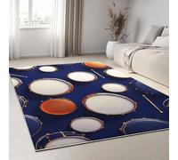 Générique Tapis de Salon 160 x 230 cm Musique Batterie, Tapis lavables réalisme antidérapant pour Salle à Manger Bureau de Cuisine - Coureur imprimé Descente de Plancher