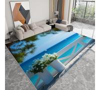 Générique Tapis de Salon 160 x 230 cm Océan Horizon Pin Fleur, Tapis Moderne Imprimé Photographie de Nature Doux et Léger pour Salle à Manger Chambre à Coucher Couloir Bureau - Moquette Antidérapant