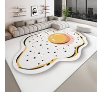 Générique Tapis de Salon 60 x 90 cm Imprimé Minimaliste, Tapis de Décoration Dessin Animé Nourriture Abstrait Œuf Plat pour Chambre de la Maison Moderne Moquette Antidérapante d'enfants Sol Jeu