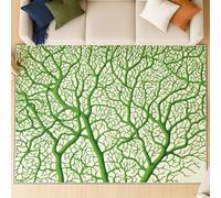 Générique Tapis de Salon Boho antidérapant à Poils Courts, ce Tapis Ultra Doux est Parfait pour Un Usage Quotidien., Étrange Branches croisées, Vert, 90 X 150 cm