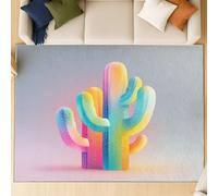 Générique Tapis de Salon Boho antidérapant à Poils Courts, Multicolore, ce Tapis Ultra Doux est Parfait pour Un Usage Quotidien., Dégradé désert Cactus, 160 X 230 cm