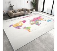Générique Tapis de Salon Carte du Monde 60x90 cm Moderne Tapis, Thèmes Géographiques Terre-Océan AntidéRapant Doux Poil Court Lavable Moquette - pour Salon Chambre et Salle à Manger D-540