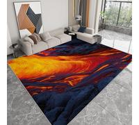 Générique Tapis de Salon Chambre Rouge, Tapis Enfant Adulte Roches Volcaniques Antidérapant Poil Court Léger Résistant Fin Doux 80x150 cm Salle à Manger Bureau Design