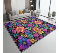 Générique Tapis de Salon Coloré 180x240 cm - Motif Kaléidoscope Fleurs - Tapis Lavable à Poil Court antidérapant Doux pour Salon, Chambre, Salle à Manger, Chambre d’Adulte