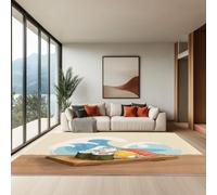 Générique Tapis de Salon des RêvesVagues Et La Nourriture Délicieuse 140 x 200 cm Doux Antidérapant Lavable en Machine Tapis Crème, pour Salon Chambre d'enfant Chambre de Gamer, décoration de Chambre