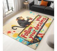 Générique Tapis de Salon Dessin De Singe Animal 180x240cm Tapis Lavable Doux et Antidérapant, Moquette Grand Impression 3D pour Chambre, Salle Manger, Chambre d'enfant