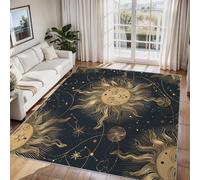 Générique Tapis de Salon Divination Sun 140x200 cm, Tapis Motif Soleil Astrologie Abstrait Antidérapant et Lavable en Machine, Paillasson Interieur Entree à Poil Ras pour Chambre ZY&L3