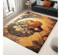 Générique Tapis de Salon Femmes Afro-Américaines 120 x 180 cm Poil Court Moderne Chambre Enfant Adulte Tapis, Brun Doux Lavable Antidérapant Moquette, pour Entrée, Cuisine, Couloir