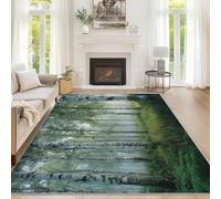 Générique Tapis de Salon Forêt de Bouleaux 90x150 cm, Tapis Motif Bouleau Antidérapant et Lavable en Machine, Paillasson Interieur Entree à Poil Ras pour Chambre ZY&1