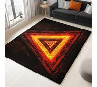 Générique Tapis de Salon Futurisme Triangles Science Fiction - Grand Tapis Lavable Super Doux et Antidérapant, Moquette Poil Ras Chambre, pour Manger, l'entrée et la Cuisine, 80x150 cm, Jaune