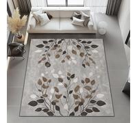 Générique Tapis de Salon Gris 120x180 cm, Motif Simple Vignes Feuilles - Tapis Lavable à Poil Court antidérapant Doux pour Chambre Salle à Manger Chambre d’Adulte