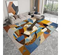 Générique Tapis de Salon Lavable 160 x 230 cm Cubisme Géométrie Guitare, Tapis Interieur Impression Abstrait - Moquette Moderne Doux Antidérapant pour Salon Chambre à Coucher Canapé Chambre d'enfant