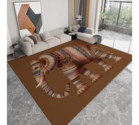 Générique Tapis de Salon Lavable 60 x 90 cm Animal Éléphant Rayures, Tapis Interieur Impression Sud Ouest - Moquette Moderne Doux Antidérapant pour Salon Chambre à Coucher Canapé Chambre d'enfant