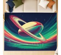 Générique Tapis de Salon Lavable en Machine - Tapis antidérapant Moelleux Grand Format, Tapis Doux pour entrée, Chambre et Cuisine, 140 X 200 cm, Imitation Rugby Rotation, Rouge Vert