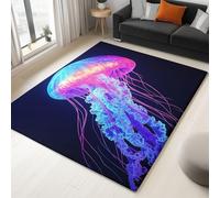 Générique Tapis de Salon Méduse des Grands Fonds 160x230 cm Poil Ras Moderne Tapis Descente de Llit Chambre Antidérapant pour Chambre à Coucher, Salle a Manger