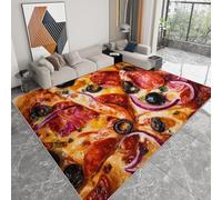 Générique Tapis de Salon Moderne 180 x 240 cm Jaune Doré, Tapis Antidérapant Nourriture Pizza Doux et Durable - Moquette Grand Lavable pour Chambre Adulte Salle à Manger Cuisine Salle de Jeu