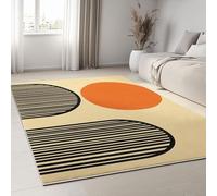 Générique Tapis de Salon Moderne 60 x 90 cm Abstrait Médiéval Art Moderne Soleil, Tapis Imprimé Ton Chaud Doux et Léger - Moquette Antidérapant pour Salle à Manger Chambre Couloir Bureau Salle de Jeu
