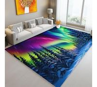 Générique Tapis De Salon Moderne à Poils Courts,Fantastique Mystère Aurore Lavables avec Dos AntidéRapant Design - à Poils Courts pour Cuisine Bureau Bureau Et Chambre Coloré, 40 x 60 cm