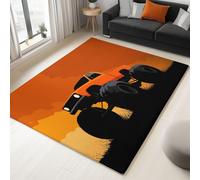 Générique Tapis de Salon Monster Truck Et Désert Cartoon 120 x 180 cm Poil Court Tapis, Moderne Chambre Enfant Adulte Couleur Orange Doux Lavable Antidérapant Moquette pour Entrée Cuisine Couloir