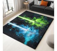Générique Tapis de Salon Moyen Espace et Éclairs Salle de Jeu Ados et Lounge Design Puissant 120 x 170 cm Bleu Vert Noir