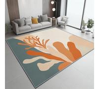 Générique Tapis de Salon Multicolore, 140 x 200 cm avec Minimalisme Abstraction Corail Tapis AntidéRapant Lavable Poil Ras Moelleux pour Chambre - Salle à Manger Interieur Chambre Adulte Enfant