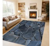 Générique Tapis de Salon Mur de Pierre 120x180cm, Pierre Roche Brique Rustique Tapis Antidérapant à Poils Ras Lavable en Machine Rectangulaire pour Chambre Cuisine Bureau QAZ22