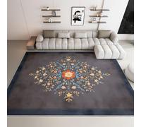 Générique Tapis de Salon Oiseau-Fleur Gris 120x180cm Tapis Lavable Doux et Antidérapant, Moquette Grand Impression 3D pour Chambre, Salle Manger, Chambre d'enfant