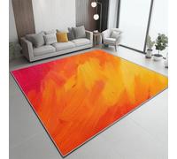 Générique Tapis de Salon Orange Et Rouge, 140 x 200 cm avec Minimalisme Abstraction Dégradé Tapis AntidéRapant Lavable Poil Ras Moelleux pour Chambre - Salle à Manger Interieur Chambre Adulte Enfant