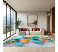 Générique Tapis De Salon Poils Ras - 100 x 150 cm Art Moderne Feuilles De Ginkgo, Enfant Tapis Salon Antidérapant Grand pour Chambre À Coucher Bureau Hôtel Couloir Décor Gris