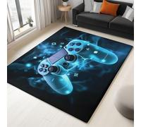 Générique Tapis De Salon Poils Ras - 60 x 90 cm Manette De Jeu Fantastique Et Lumineuse, Enfant Tapis Salon Antidérapant Grand pour Chambre À Coucher Bureau Hôtel Couloir Décor Noir