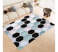 Générique Tapis De Salon Poils Ras Jeux, Tapis Lavable Motif en nid d'abeille antiderapant Long Absorbant de Salon Chambre pour Les Chambres Jeunes Adulte Fille Garcon 80x120cm