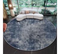 Générique Tapis de Salon Rond, Imprimé Style Artistique Abstrait Tie-Dye Tapis Antidérapant Doux - pour Salle à Manger Chambre Canapé Cuisine ou Salle de Jeux 60 cm Rond Bleu Marine