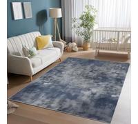 Générique Tapis de Salon Shaggy Moelleux et Lavable, Style Artistique Abstrait Tie-Dye Tapis pour Chambre avec Dessous Antidérapant - 60 x 90 cm Bleu Marine pour Salon Chambre à Coucher Multicolore
