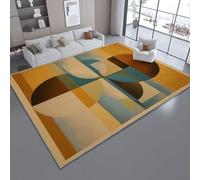 Générique Tapis de Salon Shaggy Ultra Doux Moelleux, Style Moderne du Milieu Siècle Géométrie Lignes Tapis Moderne pour Chambre avec Dessous Antidérapant - 80 x 150 cm Couleur De La Terre