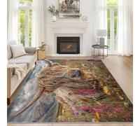 Générique Tapis de Salon Vache des Highlands 140x200 cm, Tapis Motif Highland Cattle de Ferme Antidérapant et Lavable en Machine, Paillasson Interieur Entree à Poil Ras pour Chambre ZY&1