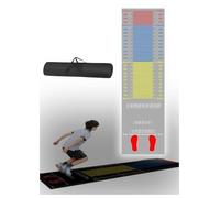 Générique Tapis de Saut en Longueur avec Marques de Mesure, natte de Fitness en Caoutchouc antidérapante. pour Corde à Sauter, Pompes et Exercices à la Maison ou l'école(Grey,200x50 cm)