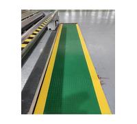 Générique Tapis de sécurité Jaune-Vert, Tapis en Caoutchouc antidérapant Bicolore, très résistant for entrepôt, Usine, Atelier, allée de sécurité(W 90x L 200cm/35.5x78.8)