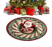 Générique Tapis de Sol de Noël Illusion d'Optique Antidérapant Rond | Tapis de Sol de Noël pour Salon pour la Chambre le Bureau l'Appartement les Fêtes d'Hiver les Décorations le Restaurant