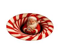 Générique Tapis de Sol de Noël Illusion D'optique Père Noël | Tapis de Sol de Noël pour Salon Pour Chambre Salon Bureau Dortoir Appartement Ferme Hiver Vacances Fête Décorations Boutique