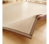 Générique Tapis de Sol Japonais de Couleur Claire, Grand Coussin de Couchage rafraîchissant avec Coussin en Mousse à mémoire de Forme et Fond antidérapant, Tapis Enroulable(Brown,90 * 200cm)
