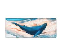 Générique Tapis De Souris Gaming 700X300 Baleine Bleue Tapis de Bureau Clavier,avec Bords Cousus et Base en Caoutchouc Antidérapant,Protection Desktop,Convient pour Le Travail et Les Jeux