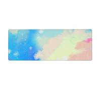 Générique Tapis De Souris Gaming 700X300 Bleu Jaune Tapis de Bureau Clavier,avec Bords Cousus et Base en Caoutchouc Antidérapant,Protection Desktop,Convient pour Le Travail et Les Jeux