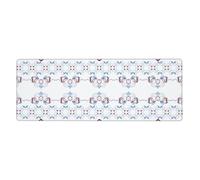 Générique Tapis De Souris Gaming 700X300 Fleur Bleue Tapis de Bureau Clavier,avec Bords Cousus et Base en Caoutchouc Antidérapant,Protection Desktop,Convient pour Le Travail et Les Jeux
