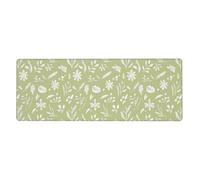 Générique Tapis De Souris Gaming 700X300 Plantes Blanches Tapis de Bureau Clavier,avec Bords Cousus et Base en Caoutchouc Antidérapant,Protection Desktop,Convient pour Le Travail et Les Jeux