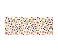 Générique Tapis De Souris Gaming 700X300 Plantes Jaunes Roses Tapis de Bureau Clavier,avec Bords Cousus et Base en Caoutchouc Antidérapant,Protection Desktop,Convient pour Le Travail et Les Jeux