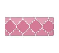Générique Tapis De Souris Gaming 700X300 Rose Et Blanc Tapis de Bureau Clavier,avec Bords Cousus et Base en Caoutchouc Antidérapant,Protection Desktop,Convient pour Le Travail et Les Jeux