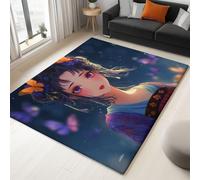 Générique Tapis de Violet Imprimé, Fille Anime Hanfu Traditionnel Tapis Poil Court Grand, Tapis Doux Antidérapant, Léger Résistant pour Salon Chambre à Coucher Salle à Manger Décoration 120 x 170 cm